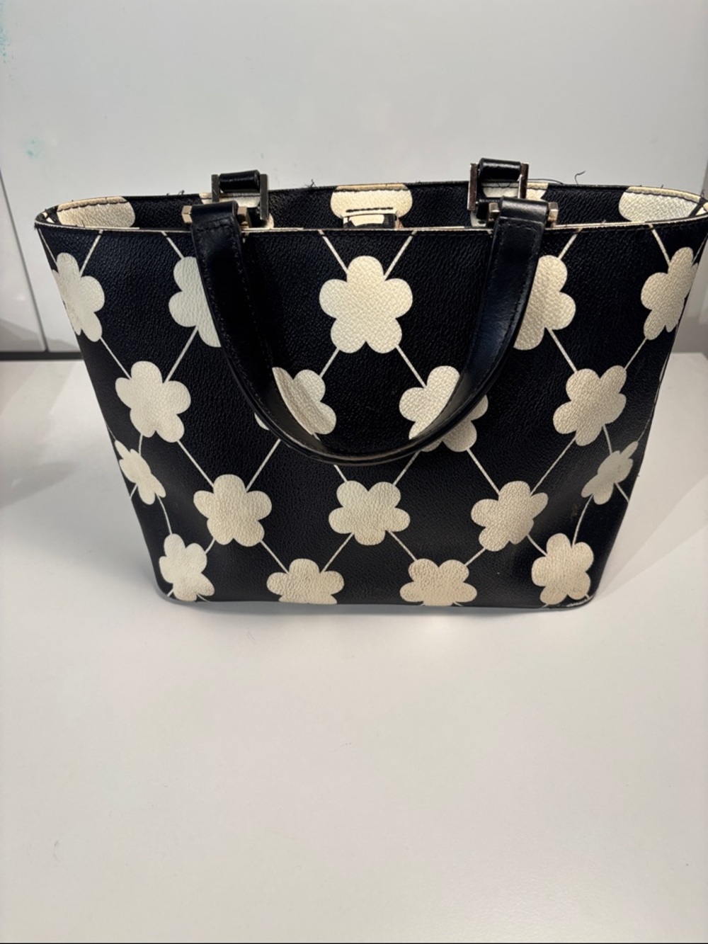 kate spade Black & Cream Floral Grid Tote - Picture 3 of 8